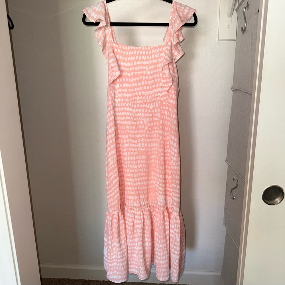 Pink Patterned Sleeveless Dress